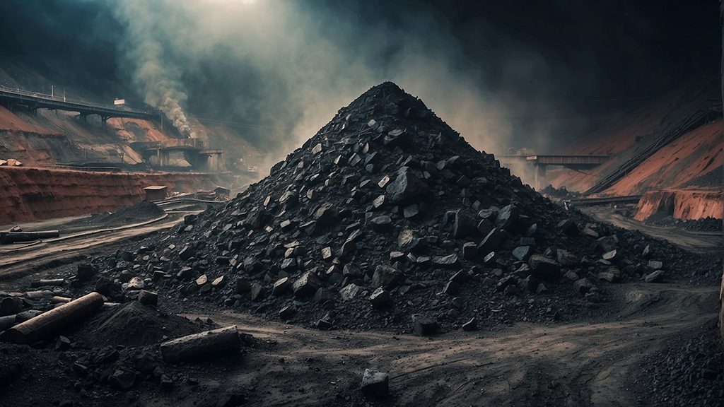 Heap of coal in a mine Industrial coal mining